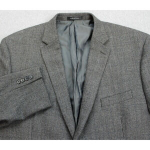 Lauren Ralph Lauren Blazer Mens 50R Gray Glen Plaid 100% Wool 2 Buttons